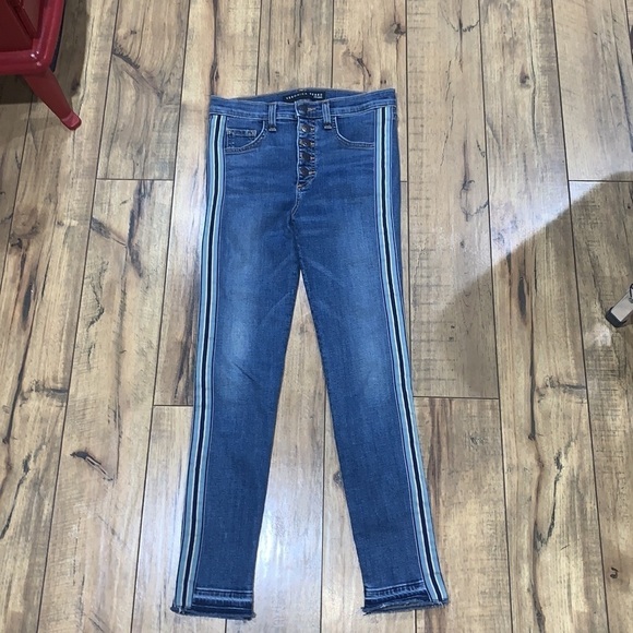 VERONICA BEARD Debbie 10” Skinny jeans tux stripe Size 24 - Picture 1 of 16